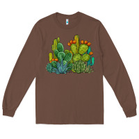 Chestnut watercolor cactus Long Sleeve Tee - BarkalooDesign