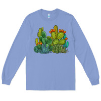 Colony Blue watercolor cactus Long Sleeve Tee - BarkalooDesign