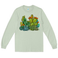 Matcha watercolor cactus Long Sleeve Tee - BarkalooDesign