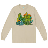 Mushroom watercolor cactus Long Sleeve Tee - BarkalooDesign