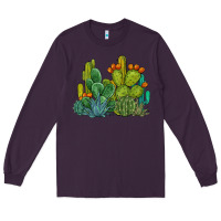 Plum watercolor cactus Long Sleeve Tee - BarkalooDesign