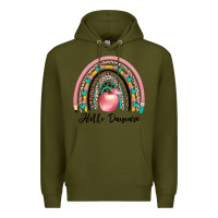 Army Green hello daycare Premium Hoodie - JahusDesignShop