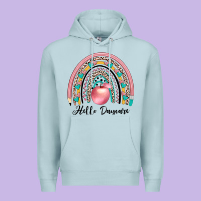 Hello Daycare Premium Hoodie Designed By Jahusdesignshop
