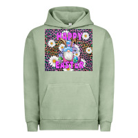 Pigment Oil Green easter happy easter gnomes bunny daisys Urban Hoodie - Artiststas