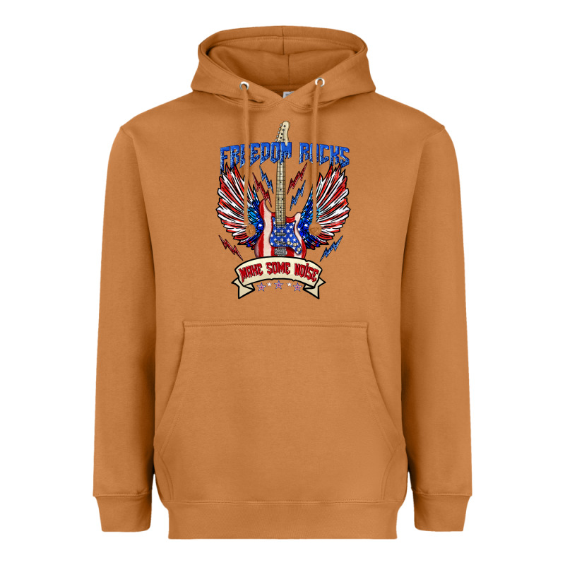 Freedom Rocks Make Some Noise Heavyweight Hoodie by texasbilliewilder | Teevron