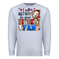 Heather Grey i will always be your biggest fan baseball Premium Sweatshirt - Zillion Design Studio