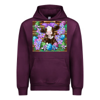 Mauve Wine easter cow eggs flowers daisys Urban Hoodie - Artiststas