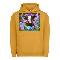 Pigment Peanut Butter easter cow eggs flowers daisys Urban Hoodie - Artiststas