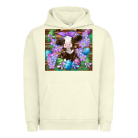 Pigment Pistachio easter cow eggs flowers daisys Urban Hoodie - Artiststas