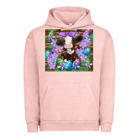 Pigment Salmon easter cow eggs flowers daisys Urban Hoodie - Artiststas