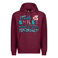 Burgundy i create smile what is your superpower Premium Hoodie - AdoDesignShop