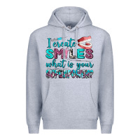 Heather Grey i create smile what is your superpower Premium Hoodie - AdoDesignShop