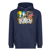 Navy easter farm with bunnies Heavyweight Hoodie - RanaPortraitStore