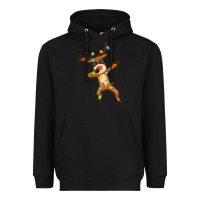 Black dabbing deer Heavyweight Hoodie - Zillion Design Studio
