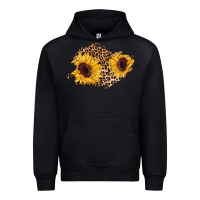 Black sunflower leopard patch Urban Hoodie - AdoDesignShop