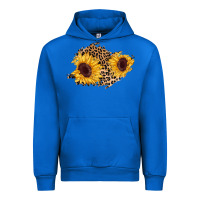 Cobalt sunflower leopard patch Urban Hoodie - AdoDesignShop