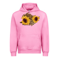Fuchsia Pink sunflower leopard patch Urban Hoodie - AdoDesignShop