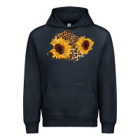 Navy sunflower leopard patch Urban Hoodie - AdoDesignShop