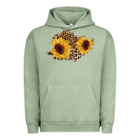 Pigment Oil Green sunflower leopard patch Urban Hoodie - AdoDesignShop