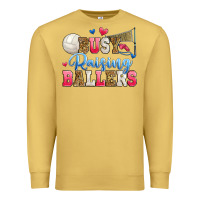 Antique Gold busy raising ballers volleyball Premium Sweatshirt - Zillion Design Studio