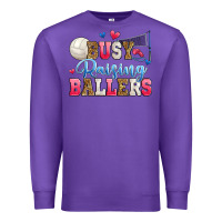 Purple busy raising ballers volleyball Premium Sweatshirt - Zillion Design Studio