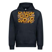 Navy sunflower leopard background Urban Hoodie - AdoDesignShop