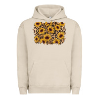 Pigment French Oak sunflower leopard background Urban Hoodie - AdoDesignShop