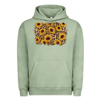 Pigment Oil Green sunflower leopard background Urban Hoodie - AdoDesignShop