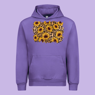 Sunflower Leopard Background Urban Hoodie Designed By Adodesignshop
