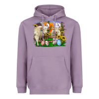 Lavender easter farm cows bunny ears and eggs Heavyweight Hoodie - RanaPortraitStore