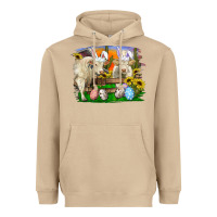 Mushroom easter farm cows bunny ears and eggs Heavyweight Hoodie - RanaPortraitStore