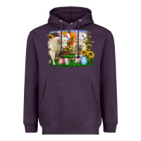 Plum easter farm cows bunny ears and eggs Heavyweight Hoodie - RanaPortraitStore