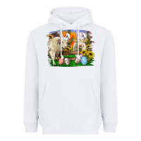 White easter farm cows bunny ears and eggs Heavyweight Hoodie - RanaPortraitStore