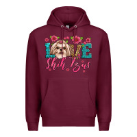 Burgundy love shih tzus Premium Hoodie - Artiststas