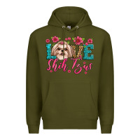 Army Green love shih tzus Premium Hoodie - Artiststas
