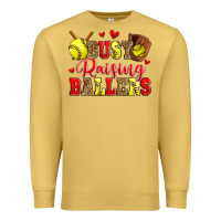 Antique Gold busy raising ballers softball Premium Sweatshirt - Zillion Design Studio