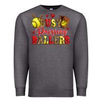 Charcoal Heather busy raising ballers softball Premium Sweatshirt - Zillion Design Studio