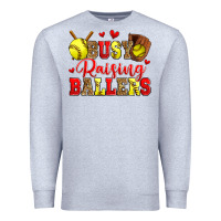 Heather Grey busy raising ballers softball Premium Sweatshirt - Zillion Design Studio