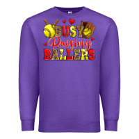 Purple busy raising ballers softball Premium Sweatshirt - Zillion Design Studio