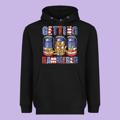 Heavyweight Hoodie getting star spangled hammared