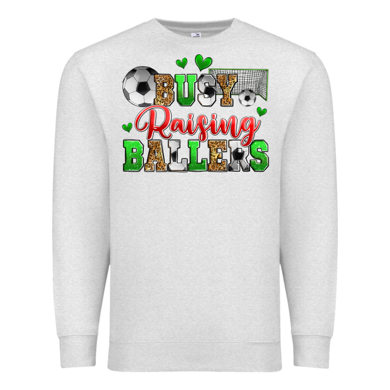 Busy Raising Ballers Soccer Premium Sweatshirt by Zillion Design Studio | Teevron
