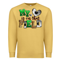 Antique Gold my heart is on that field soccer Premium Sweatshirt - Zillion Design Studio