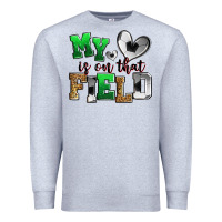 Heather Grey my heart is on that field soccer Premium Sweatshirt - Zillion Design Studio