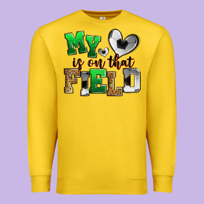 My Heart Is On That Field Soccer Premium Sweatshirt Designed By Zillion Design Studio
