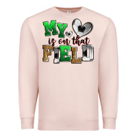 Pale Pink my heart is on that field soccer Premium Sweatshirt - Zillion Design Studio