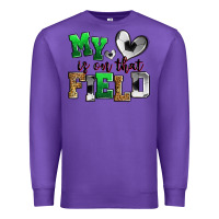 Purple my heart is on that field soccer Premium Sweatshirt - Zillion Design Studio