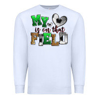White my heart is on that field soccer Premium Sweatshirt - Zillion Design Studio