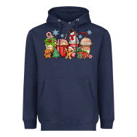 Navy christmas coffee cups Heavyweight Hoodie - Zillion Design Studio
