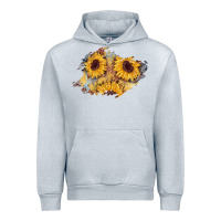 Heather Grey sunflower glitter leather patch Urban Hoodie - AdoDesignShop
