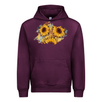 Mauve Wine sunflower glitter leather patch Urban Hoodie - AdoDesignShop